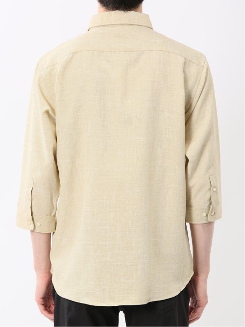 TechLinen ボタンダウン 7分袖シャツ