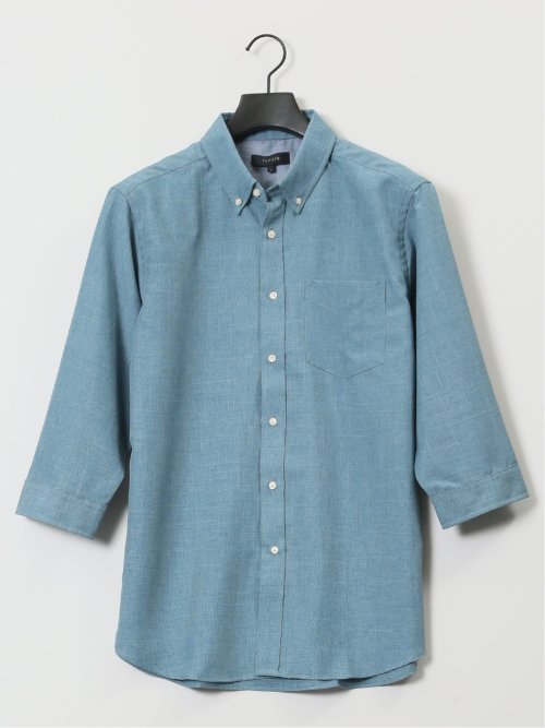 TechLinen ボタンダウン 7分袖シャツ