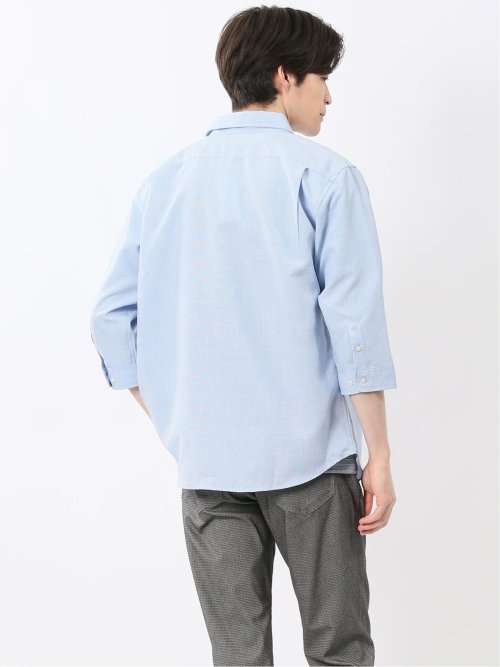 TechLinen ボタンダウン 7分袖シャツ