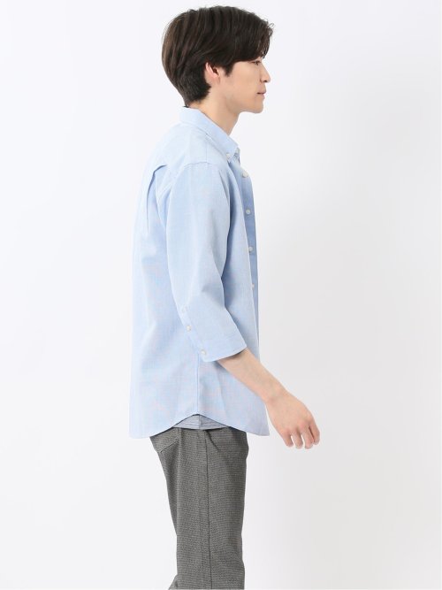 TechLinen ボタンダウン 7分袖シャツ
