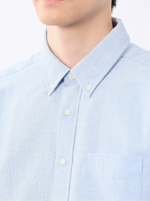 TechLinen ボタンダウン 7分袖シャツ
