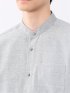TechLinen バンドカラー 7分袖シャツ