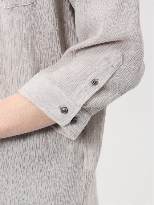 楊柳 ワイドカラー7分袖シャツ