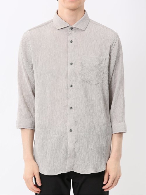 楊柳 ワイドカラー7分袖シャツ