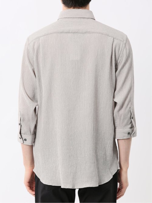 楊柳 ワイドカラー7分袖シャツ