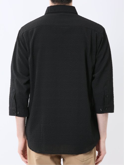 サッカーチェック レギュラーカラー7分袖シャツ