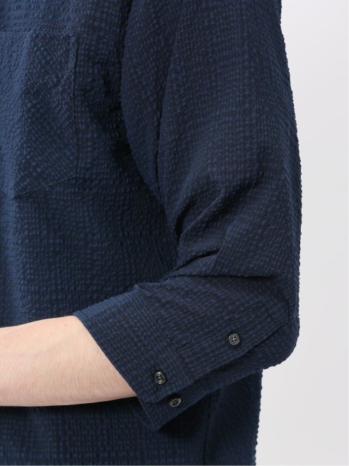 サッカーチェック レギュラーカラー7分袖シャツ