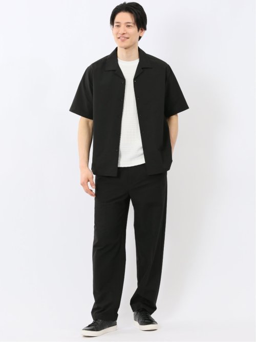 軽量 ドライ サッカー オープンカラー 半袖 シャツ(セットアップ可能)