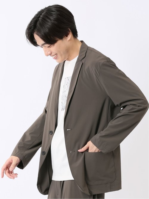 軽量 ストレッチ ナイロン混 2ボタン ジャケット(セットアップ可能)