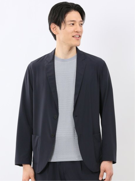 軽量 ストレッチ ナイロン混 2ボタン ジャケット(セットアップ可能)