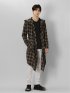 チェック柄 ルーズ フードコーディガン