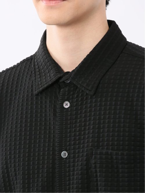 冷感 格子柄ジャガード 半袖シャツ