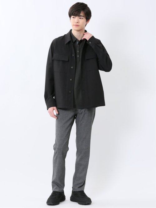 ストレッチヘリンボン シャツアウター
