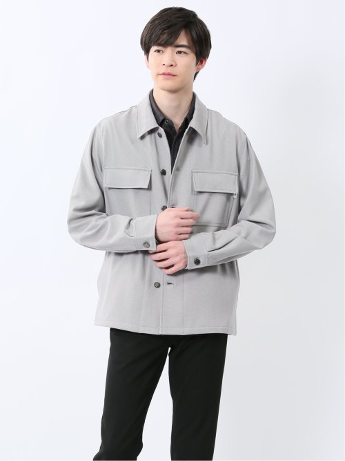 ヘリンボン シャツアウター