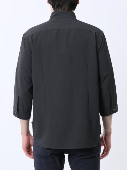 ストレッチ 楊柳 スタンドカラー7分袖シャツ