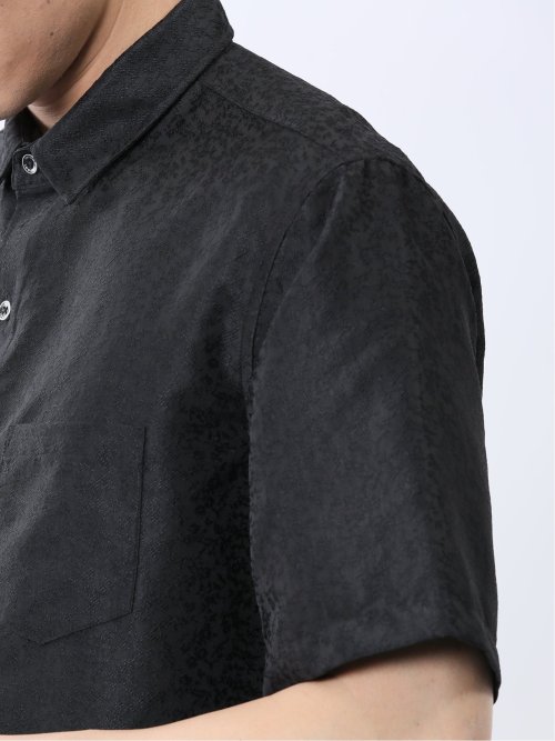 ジャガード レギュラーカラー半袖シャツ