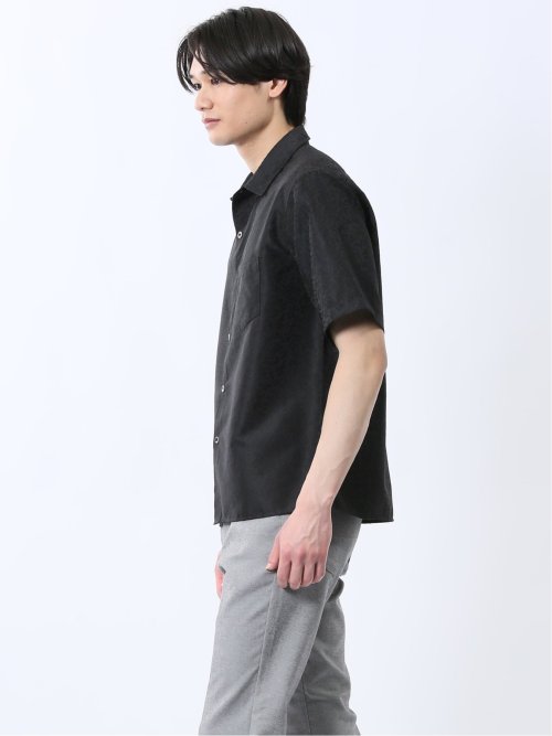 ジャガード レギュラーカラー半袖シャツ