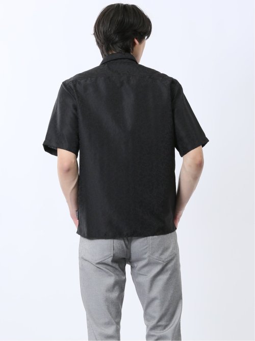 ジャガード レギュラーカラー半袖シャツ