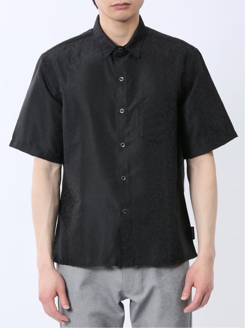 ジャガード レギュラーカラー半袖シャツ