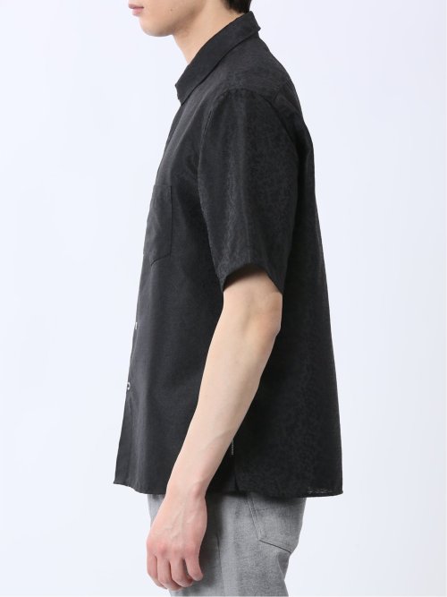 ジャガード レギュラーカラー半袖シャツ