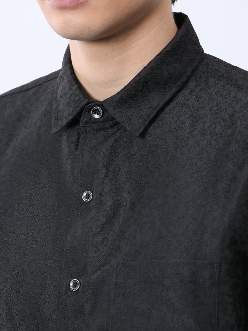 ジャガード レギュラーカラー半袖シャツ