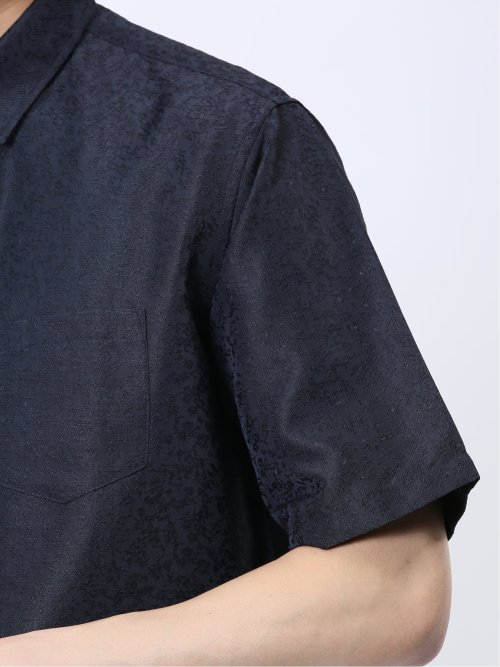 ジャガード レギュラーカラー半袖シャツ