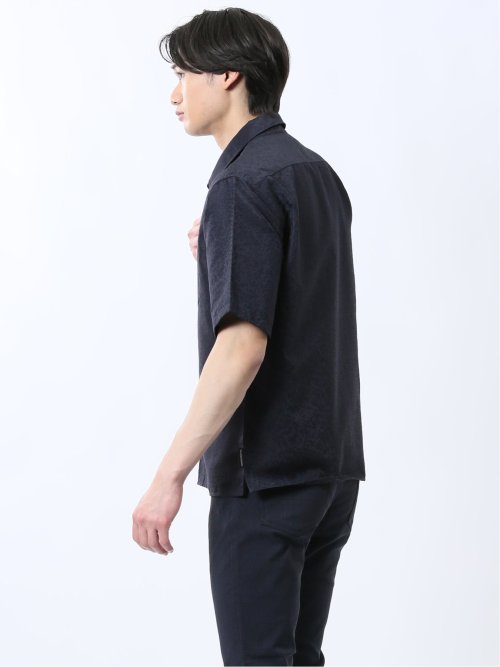 ジャガード レギュラーカラー半袖シャツ