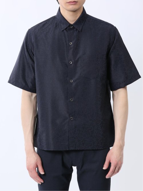 ジャガード レギュラーカラー半袖シャツ