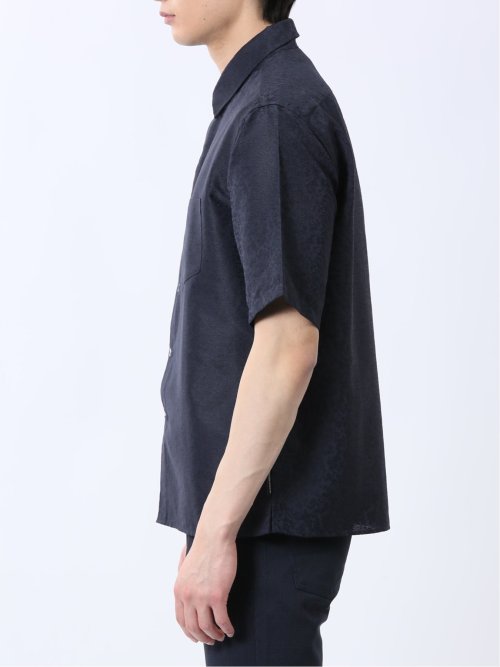 ジャガード レギュラーカラー半袖シャツ