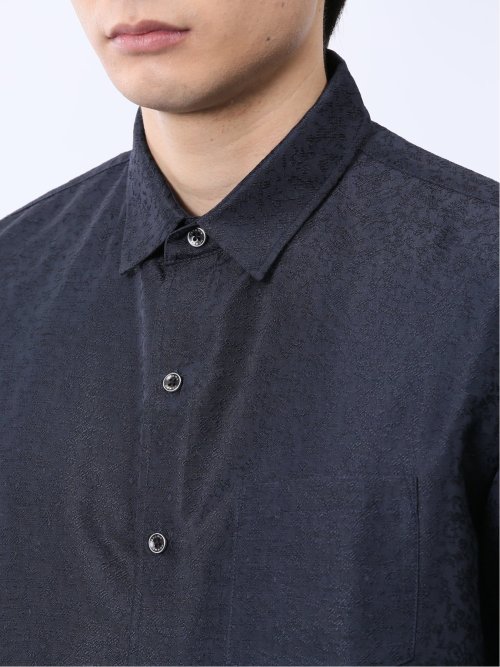 ジャガード レギュラーカラー半袖シャツ