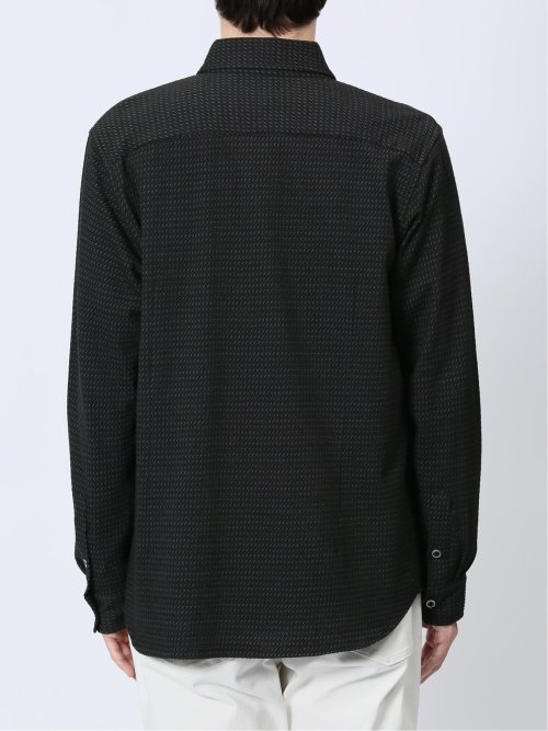 ストレッチジャガード ワイドカラー長袖シャツ