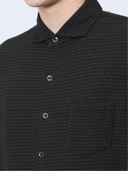 ストレッチジャガード ワイドカラー長袖シャツ