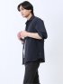 ふくれチェック カッタウェイカラー7分袖シャツ
