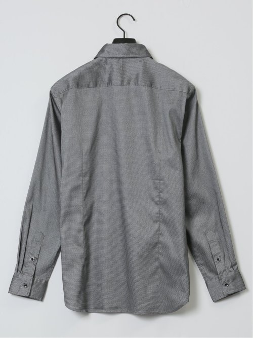 ストレッチジャガード カッタウェイカラー長袖シャツ