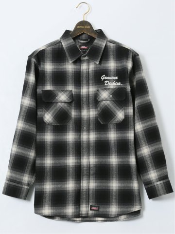 【大きいサイズ】ジュニュイン ディッキーズ/Genuine Dickies 綿混 チェック柄 ワークシャツ