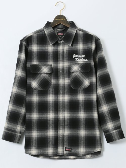 【大きいサイズ】ジュニュイン ディッキーズ/Genuine Dickies 綿混 チェック柄 ワークシャツ