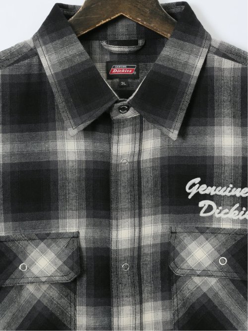 【大きいサイズ】ジュニュイン ディッキーズ/Genuine Dickies 綿混 チェック柄 ワークシャツ