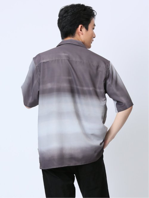 グラデーション オープンカラー半袖シャツ