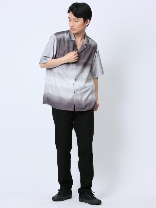 グラデーション オープンカラー半袖シャツ