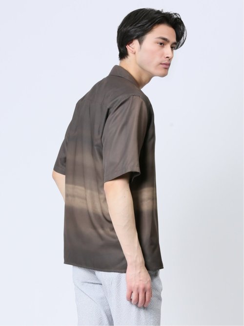 グラデーション オープンカラー半袖シャツ
