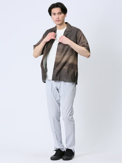 グラデーション オープンカラー半袖シャツ