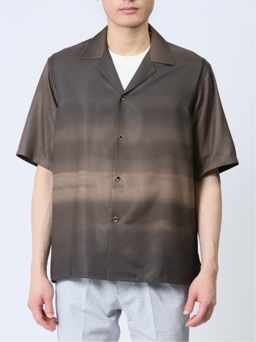 グラデーション オープンカラー半袖シャツ
