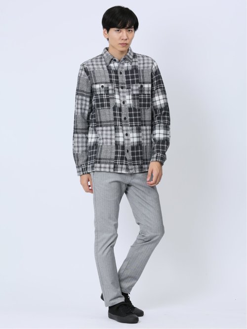 パッチワークチェック シャツアウター