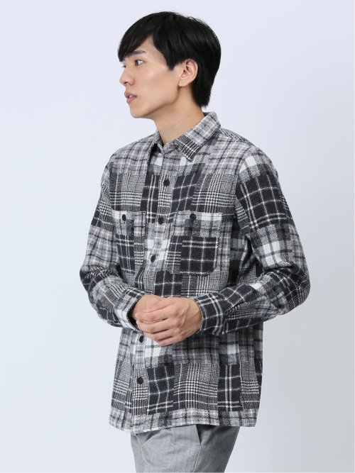 パッチワークチェック シャツアウター