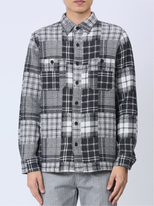 パッチワークチェック シャツアウター