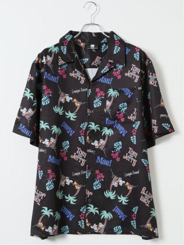 【大きいサイズ】トムとジェリー オープンカラー 半袖 シャツ