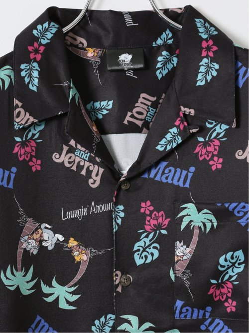 【大きいサイズ】トムとジェリー オープンカラー 半袖 シャツ