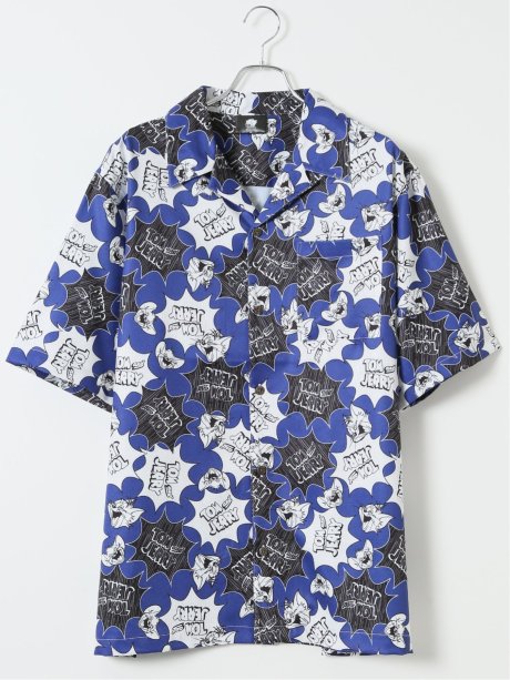 【大きいサイズ】トムとジェリー オープンカラー 半袖 シャツ