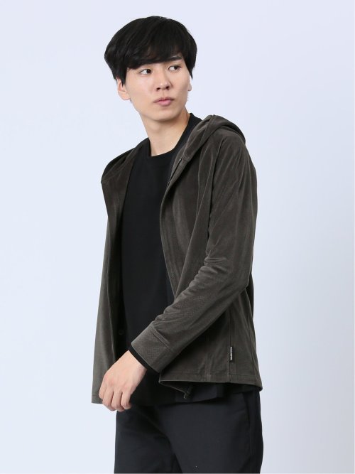 ヘリンボンベロア フルジップシャツアウター(セットアップ可能)