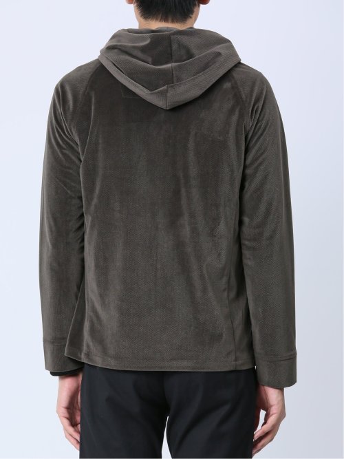 ヘリンボンベロア フルジップシャツアウター(セットアップ可能)